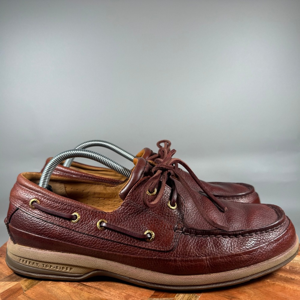 Sperry Top-Sider Mens Billfish ASV Dark Brown Leather Boat Shoes 10M 0579060